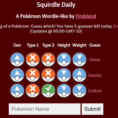 Squirdle game